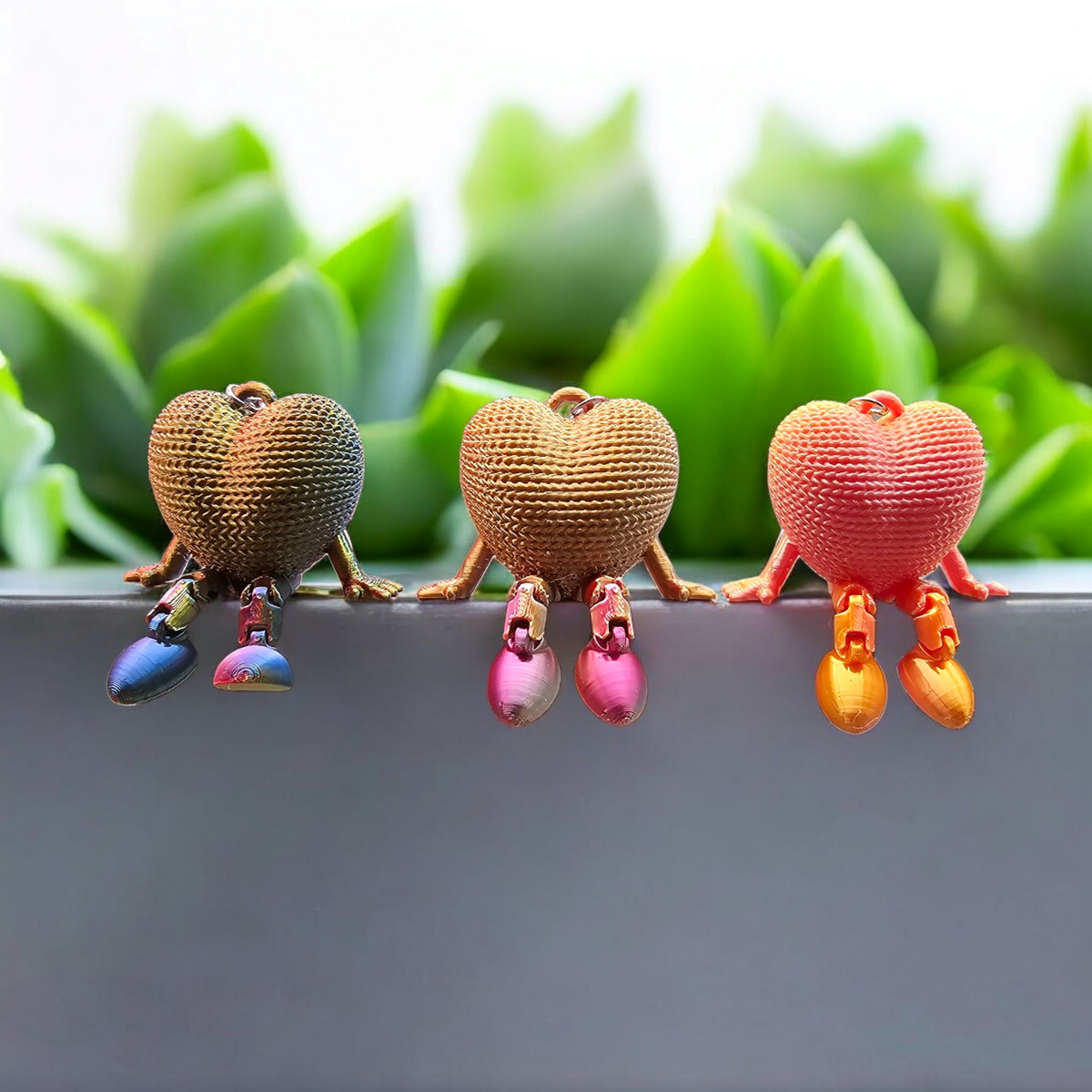Hartje Sleutelhanger met Flexi Beentjes – diverse kleuren