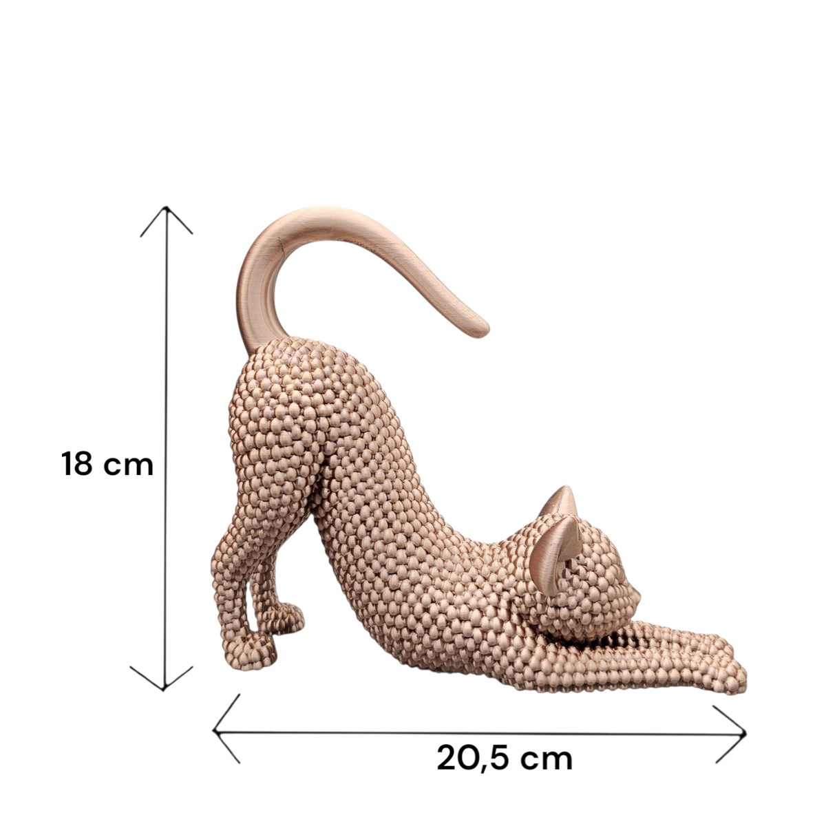 Decoratief Kattenbeeld – Liggende Kat | Champagne goud