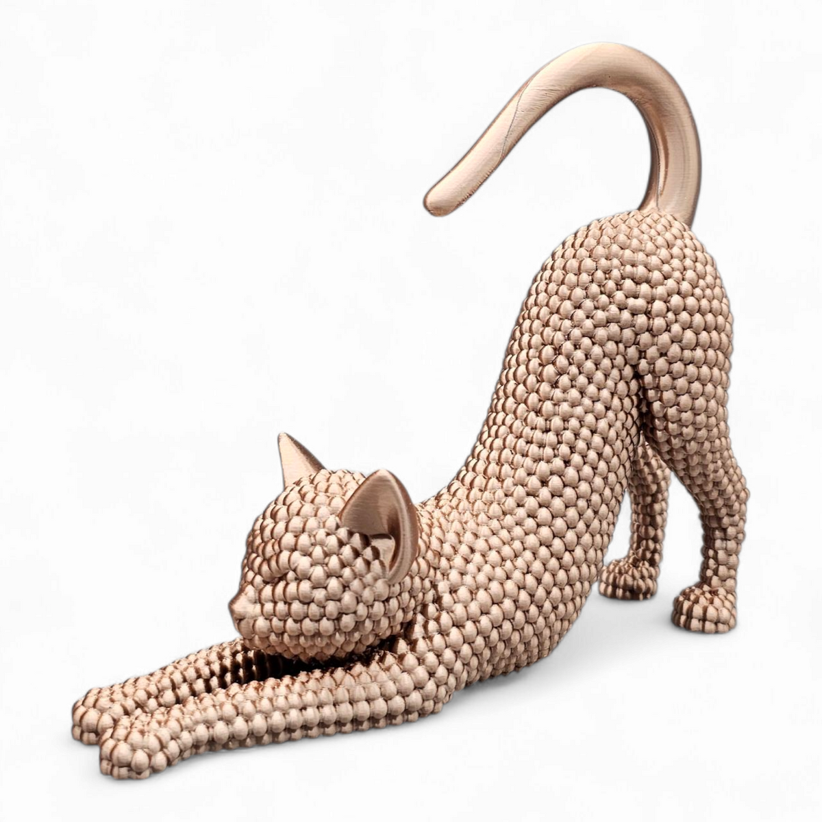 Decoratief Kattenbeeld – Liggende Kat | Champagne goud