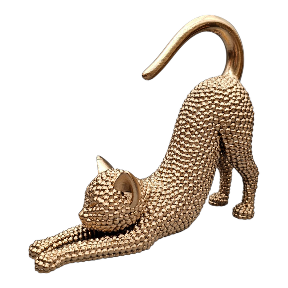 Decoratief Kattenbeeld – Liggende Kat | Champagne goud