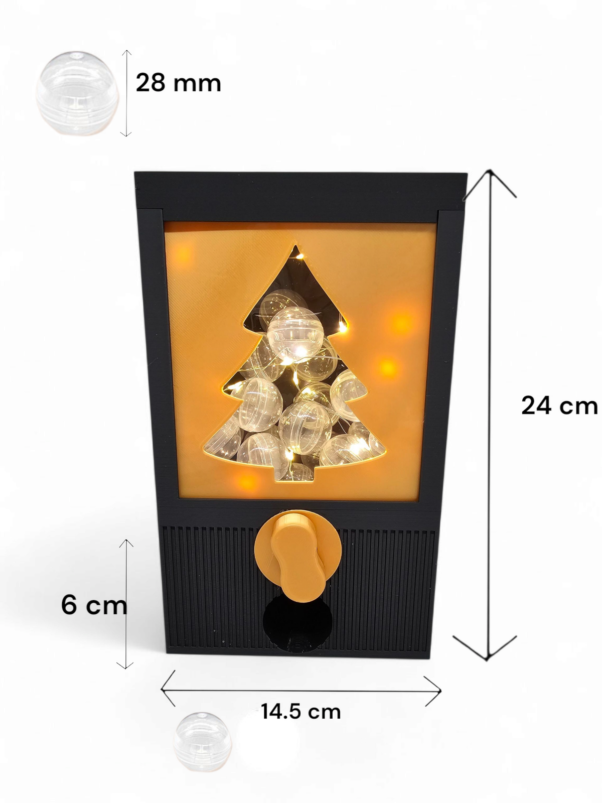 Kerst Capsule Automaat met Verlichting – met 24 balletjes