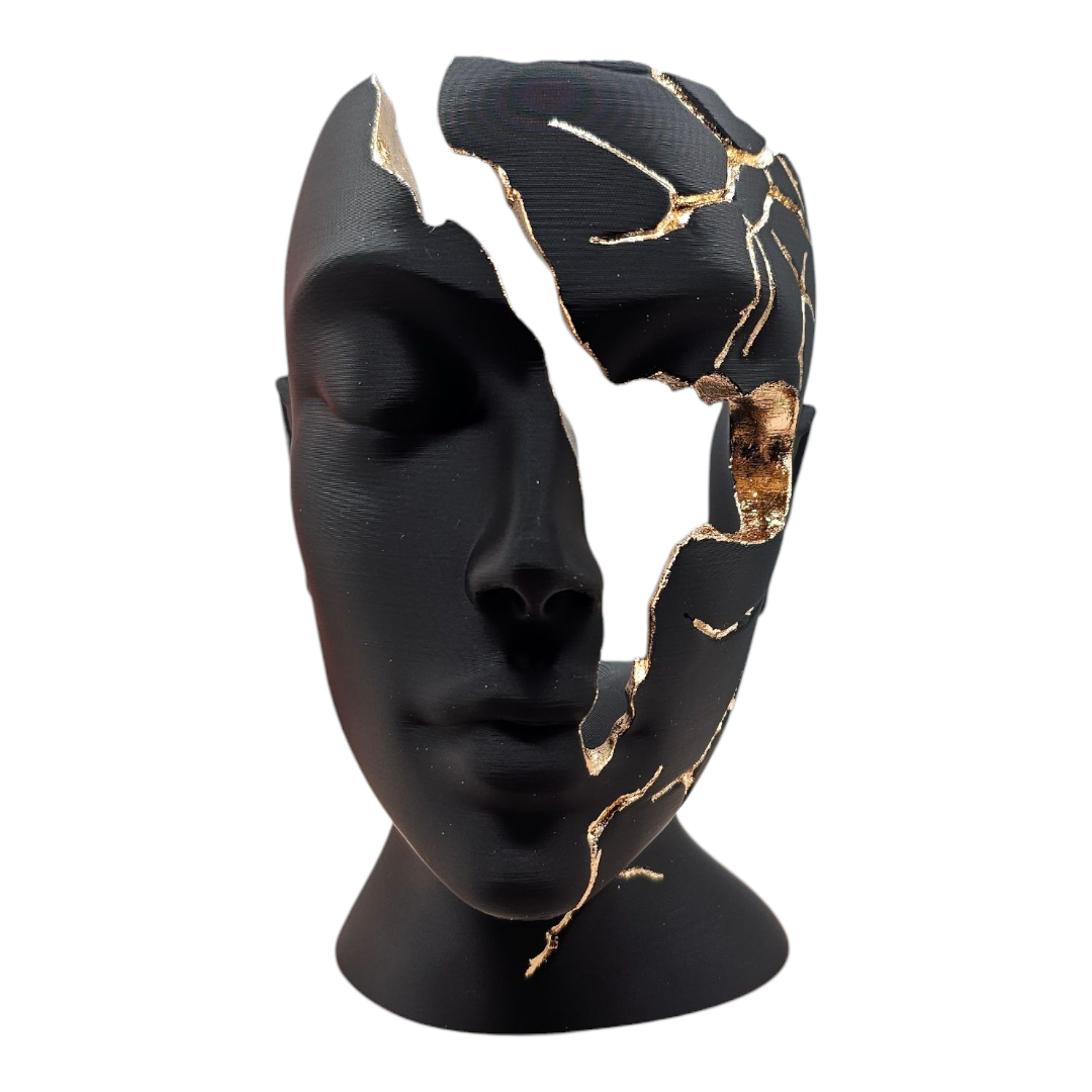 Luxury Layerzz – Broken Face - Gold Edition - kunstbeeld - 3 maten