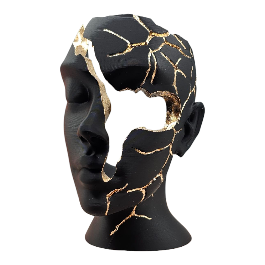 Luxury Layerzz – Broken Face - Gold Edition - kunstbeeld - 3 maten