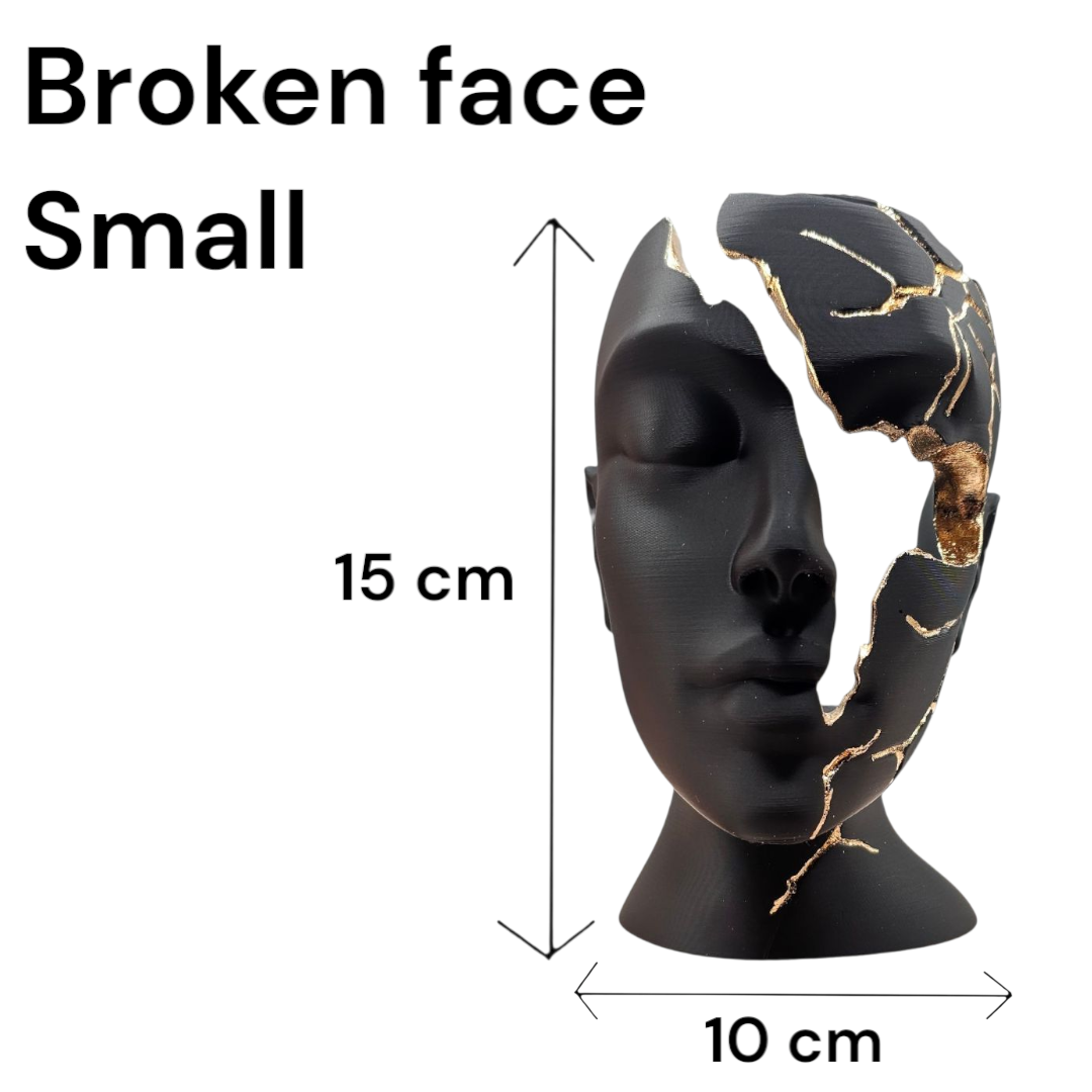 Luxury Layerzz – Broken Face - Gold Edition - kunstbeeld - 3 maten
