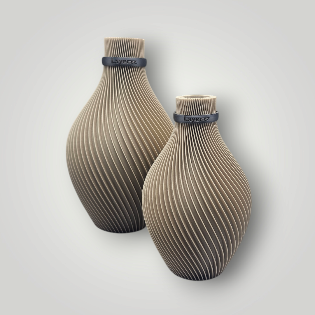 Jade moderne 3D geprinte vaas - Beschikbaar in 2 maten en als set