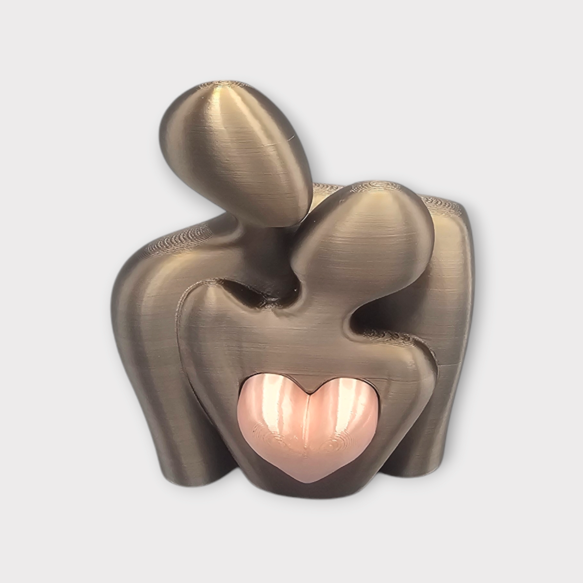 Liefdesbeeldje met Verwisselbaar Hart 3D Geprinte Decoratie met Hartje 3 kleuren