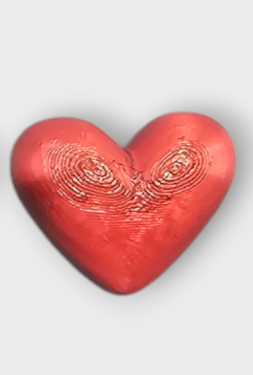 Liefdesbeeldje met Verwisselbaar Hart 3D Geprinte Decoratie met Hartje 3 kleuren