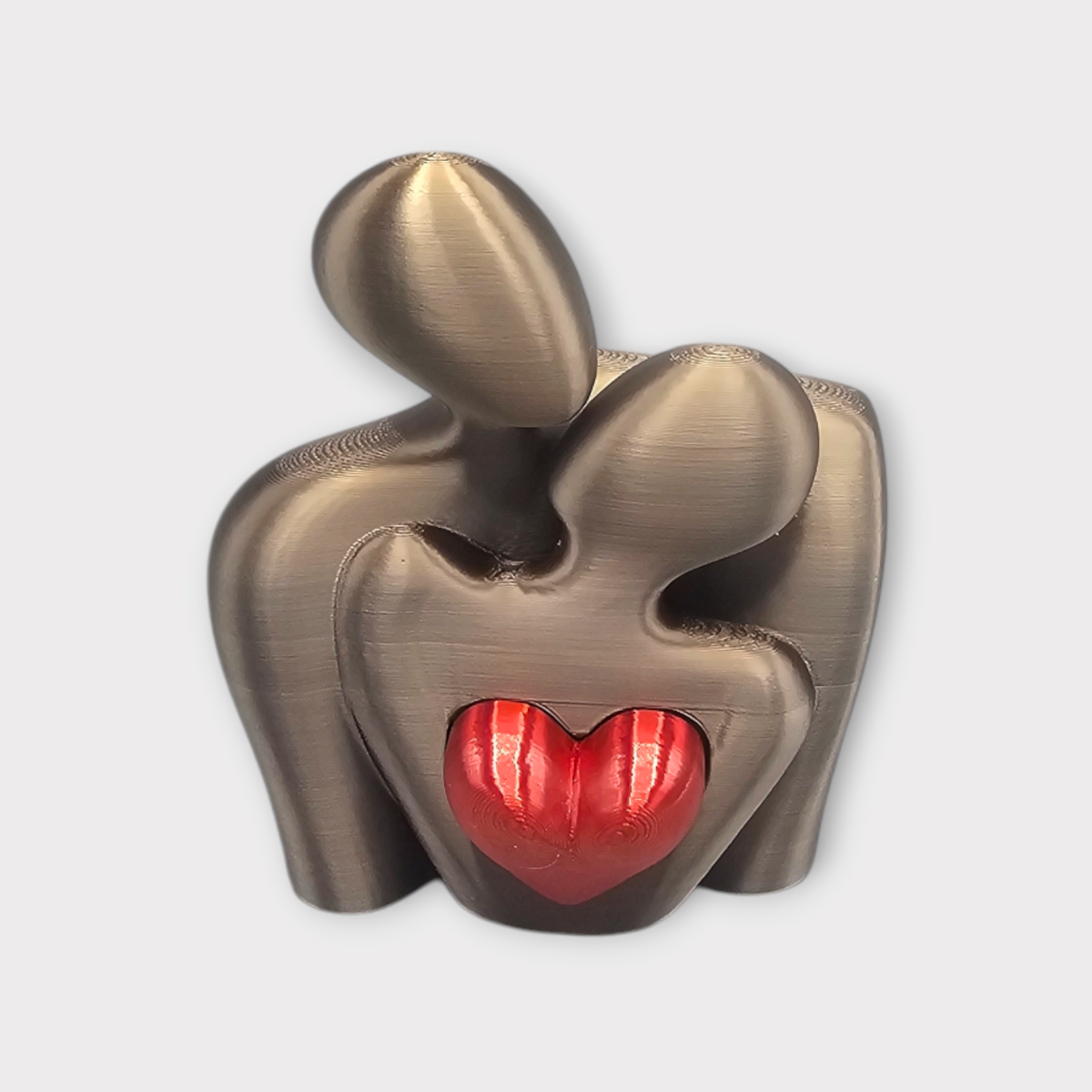 Liefdesbeeldje met Verwisselbaar Hart 3D Geprinte Decoratie met Hartje 3 kleuren