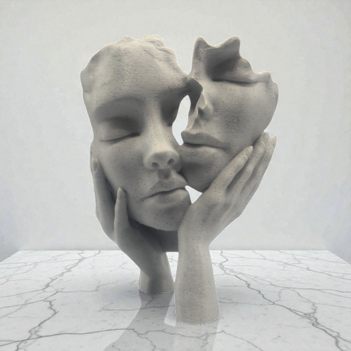 Embrace of souls- 3-D geprint beeld in stonelook 15 cm
