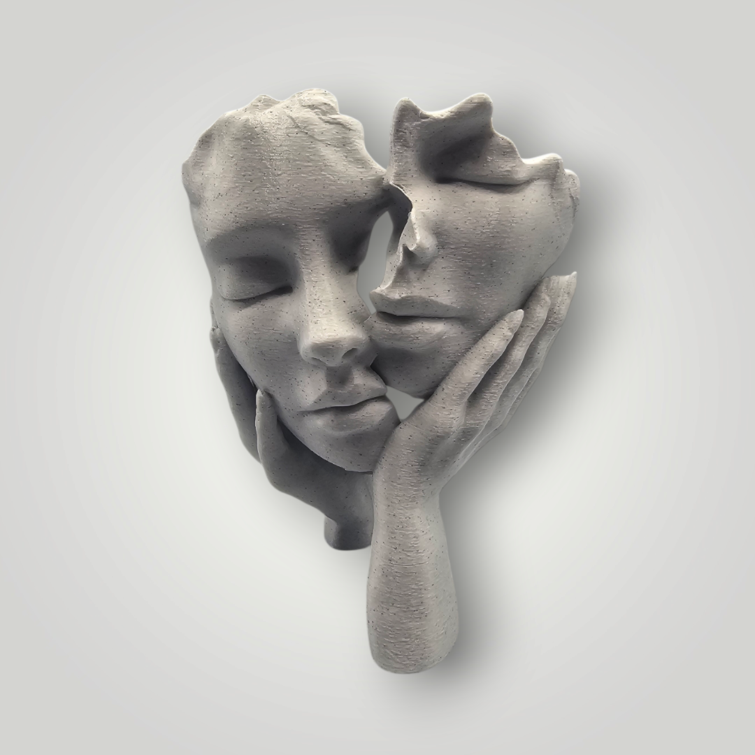Embrace of souls- 3-D geprint beeld in stonelook 15 cm