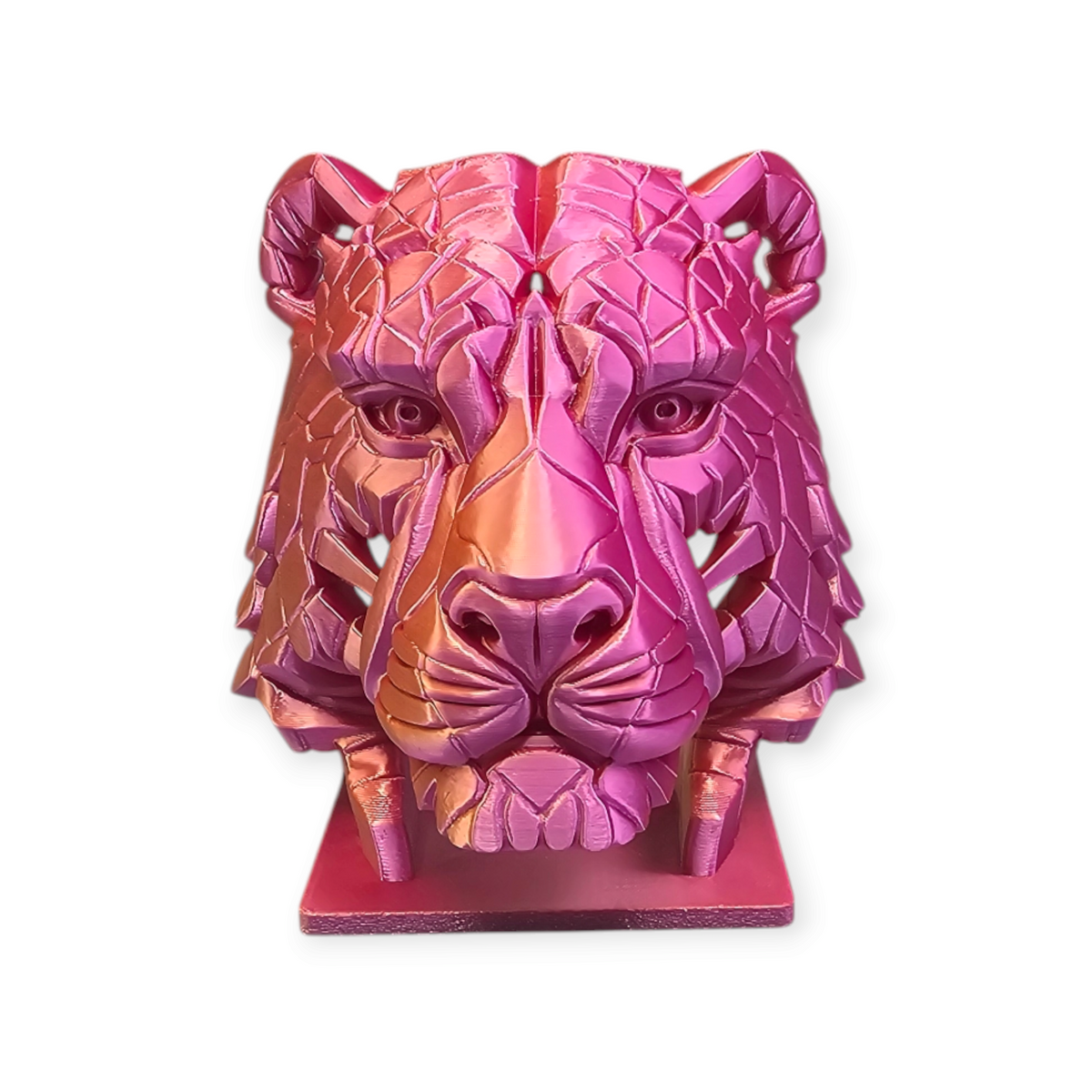 Tijgerbeeld geometrisch 3D geprint design