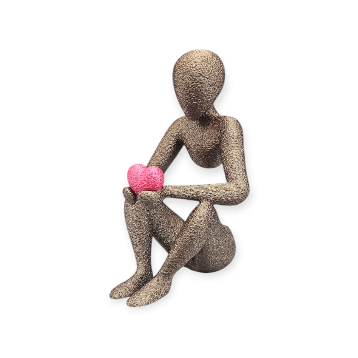 Modern Beeldje met Hartje NObody- 3D Geprinte Liefdesdecoratie