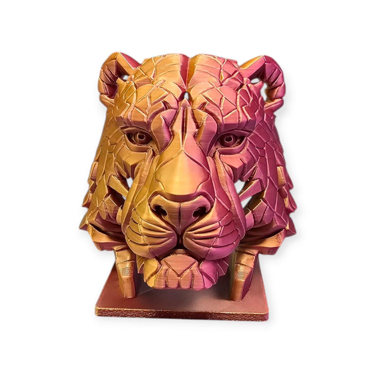 Tijgerbeeld geometrisch 3D geprint design