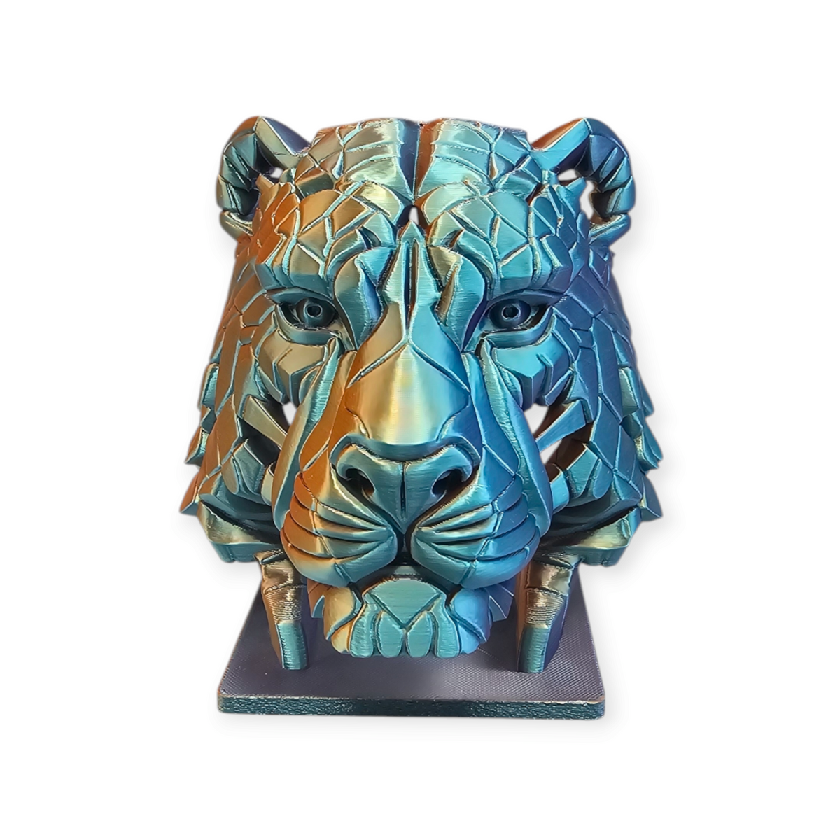 Tijgerbeeld geometrisch 3D geprint design