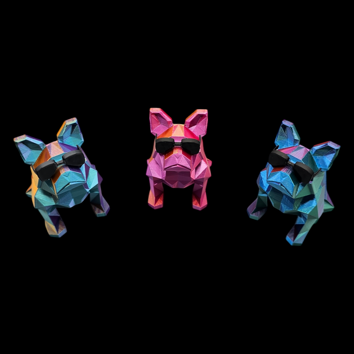 3D Geprinte Bulldog met Zonnebril - Unieke Kleuren & 2 Maten