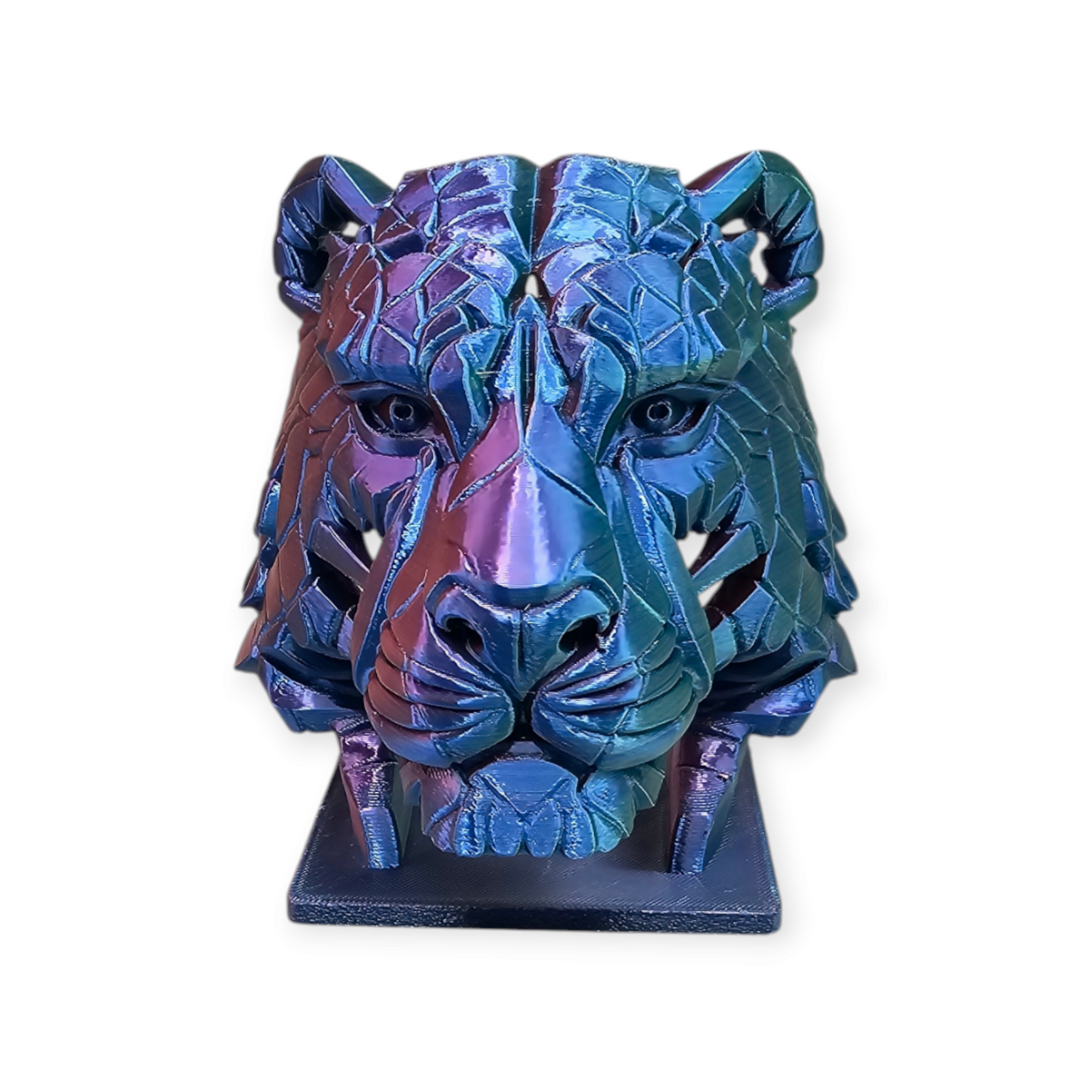 Tijgerbeeld geometrisch 3D geprint design