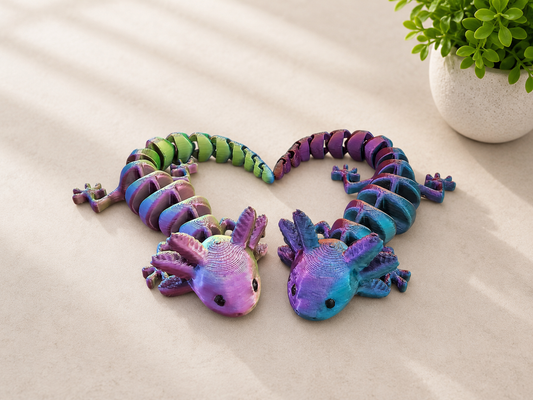 flexi axolotl fidget toy 3D geprint - ontspanning
