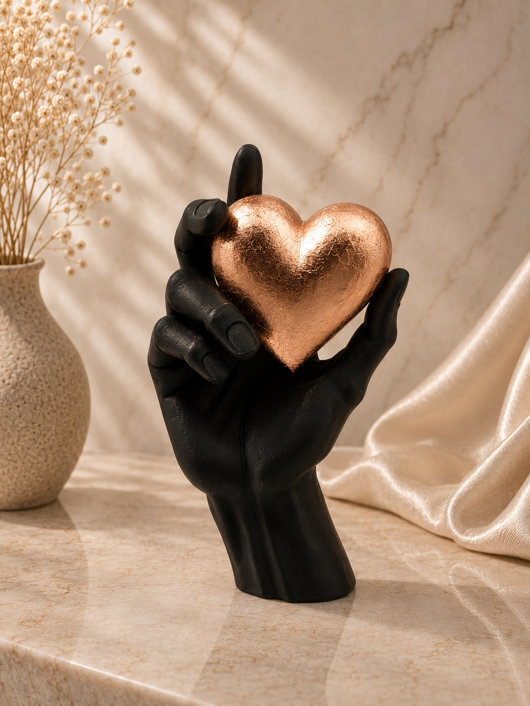 Luxury Layerzz – Eternal Heart Sculpture | Rose Gold Edition - 3d geprint - duurzaam - woondecoratie