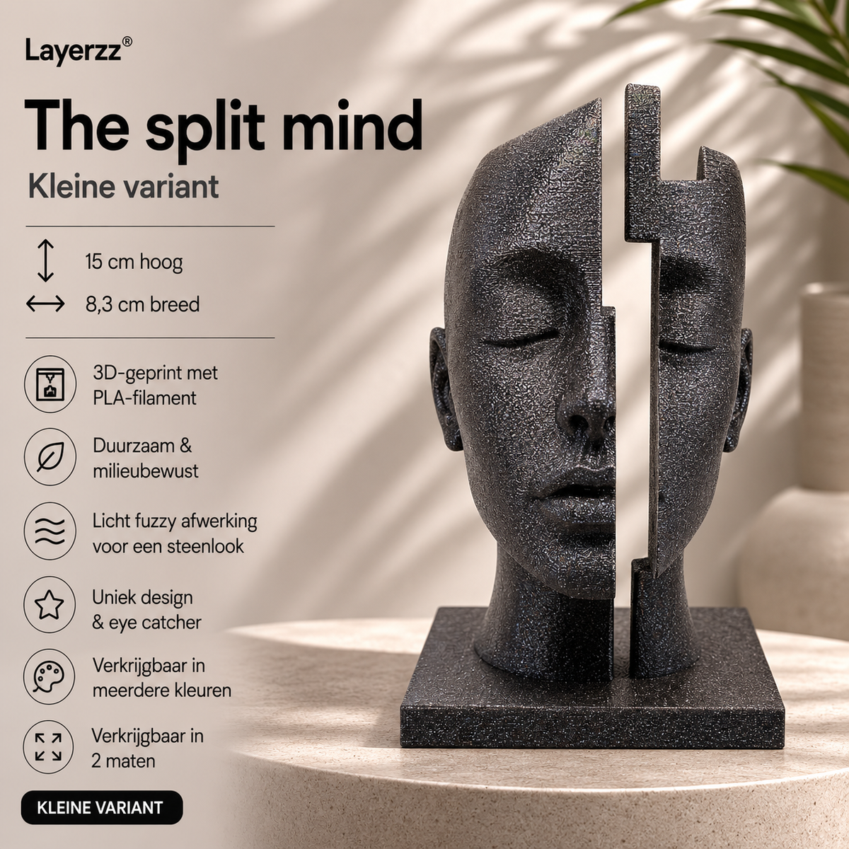 The split mind- Modern abstract beeld in diverse kleuren en 2 maten