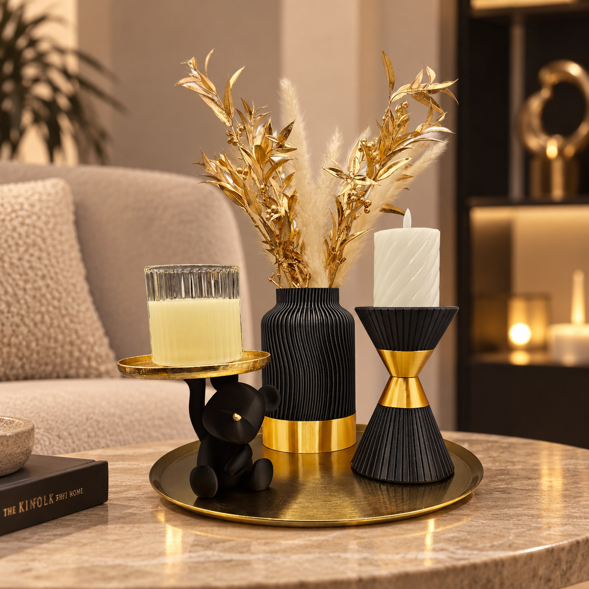 Luxury Layerzz – Sculptural Candle Holder | Copper or Gold Accent - homedecoration