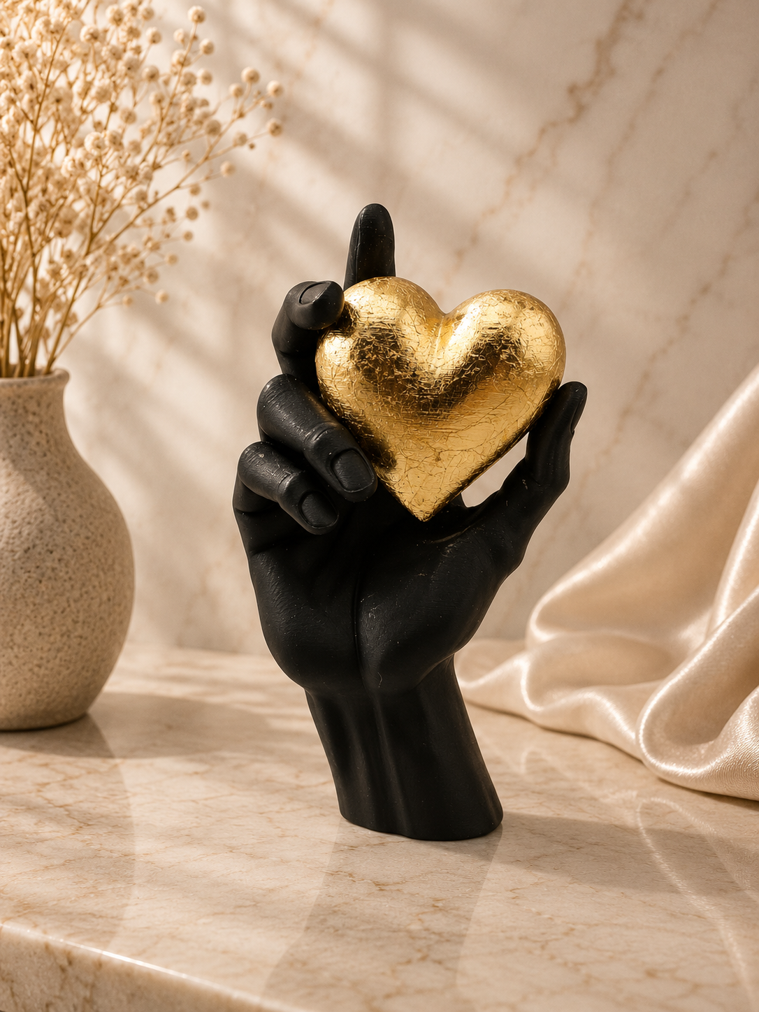 Luxury Layerzz – Eternal Heart Sculpture | Gold Edition - 3d geprint - duurzaam - woondecoratie