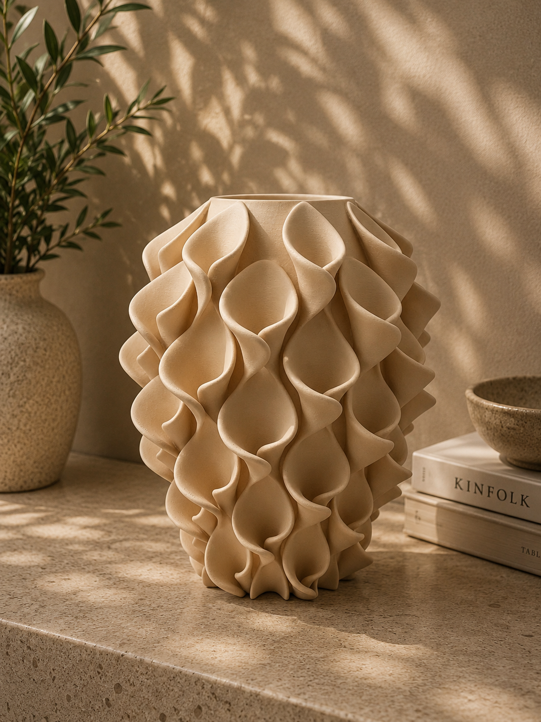 Florea 3D geprinte Design vaas in 3 maten - diverse kleuren