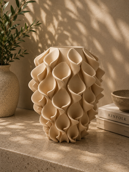 Florea 3D geprinte Design vaas in 3 maten - diverse kleuren