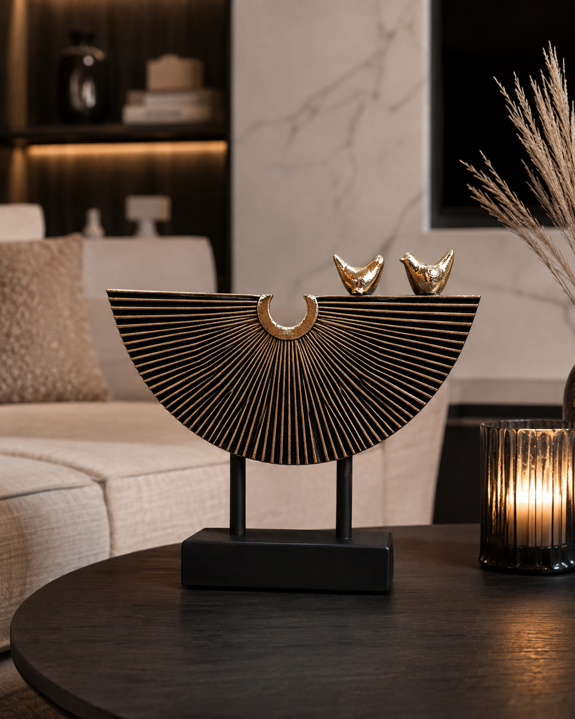 Luxury Layerzz Sunrise Birds - Decoratief beeld Goud & Brons - 3D geprint - luxe interieurdecoratie