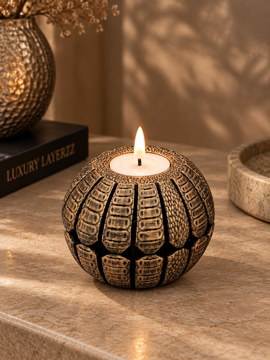 Croco Waxinelichthouder – Decoratieve LED Kaarsenhouder met Krokodillenlook
