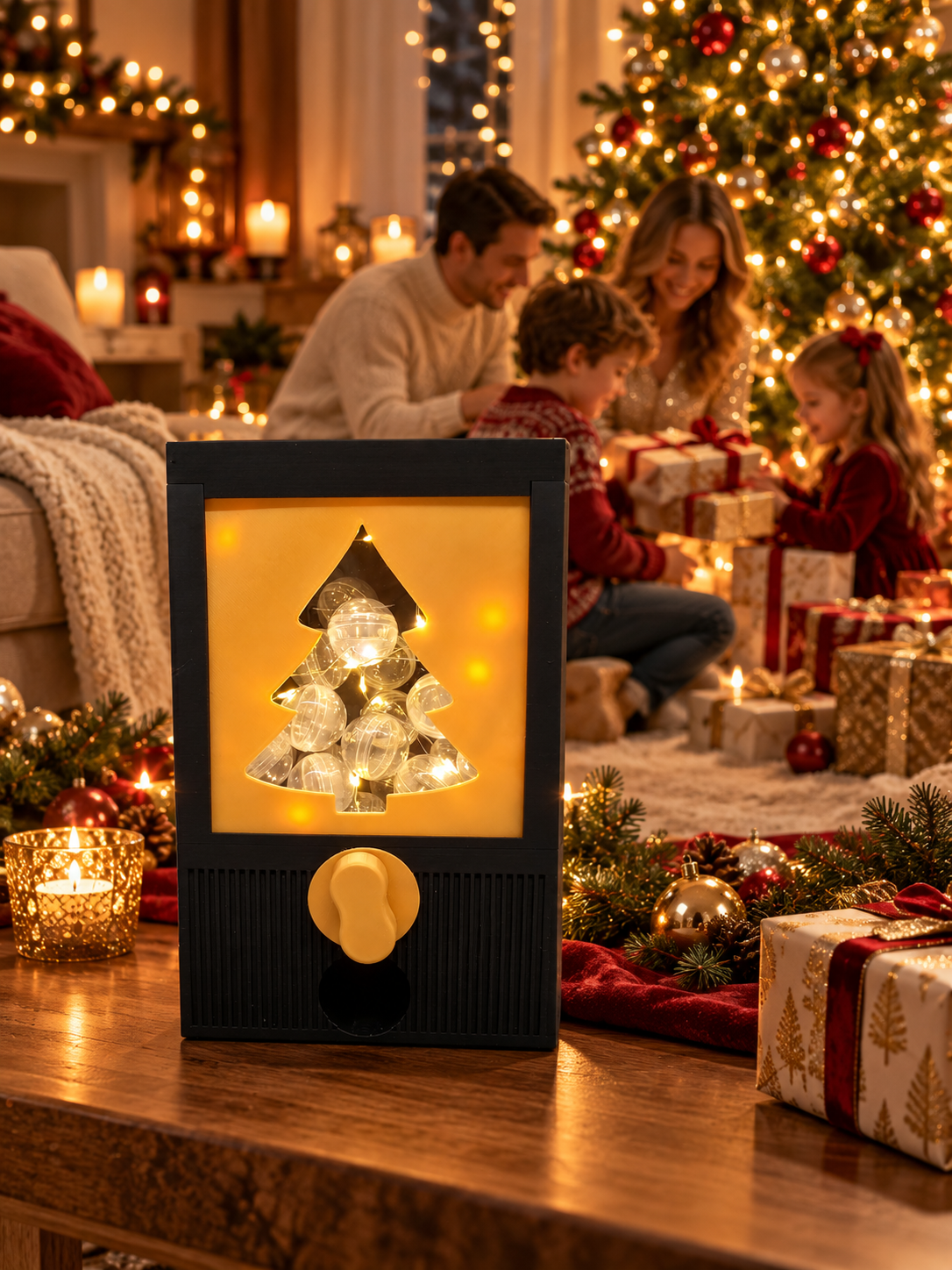 Kerst Capsule Automaat met Verlichting – met 24 balletjes