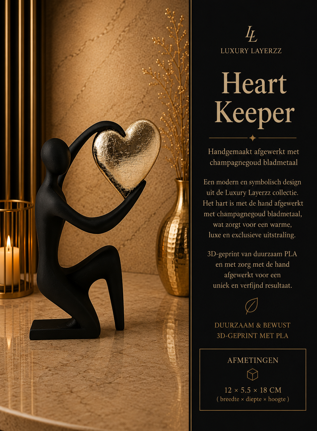 Luxury Layerzz – Heart Keeper | Black & Gold