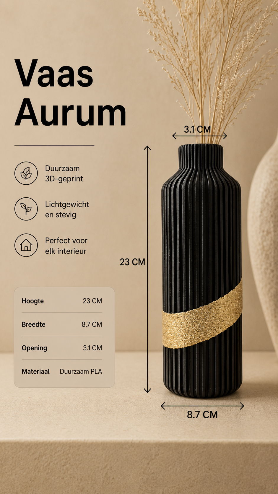 Luxury Layerzz – Aurum Vase | Goud of Rose-Goud  - huisdecoratie
