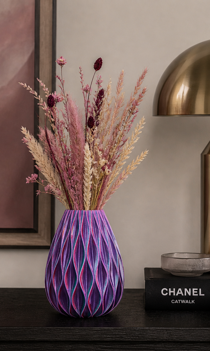 Onyxa - Duurzame 3D geprinte droogbloemen vaas