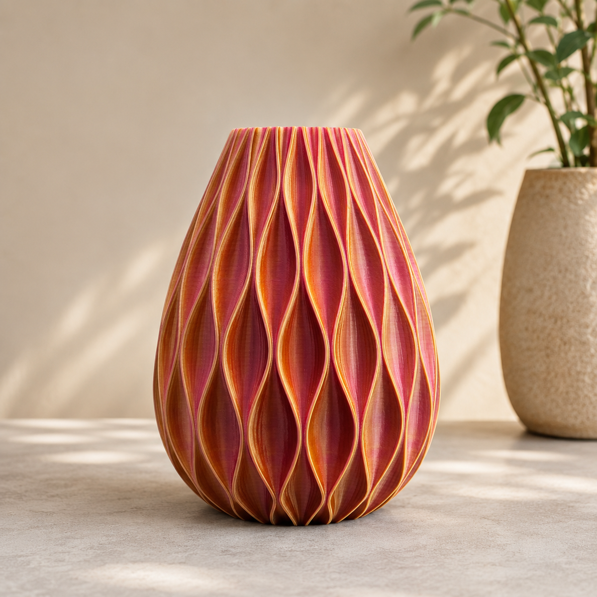 Onyxa - Duurzame 3D geprinte droogbloemen vaas