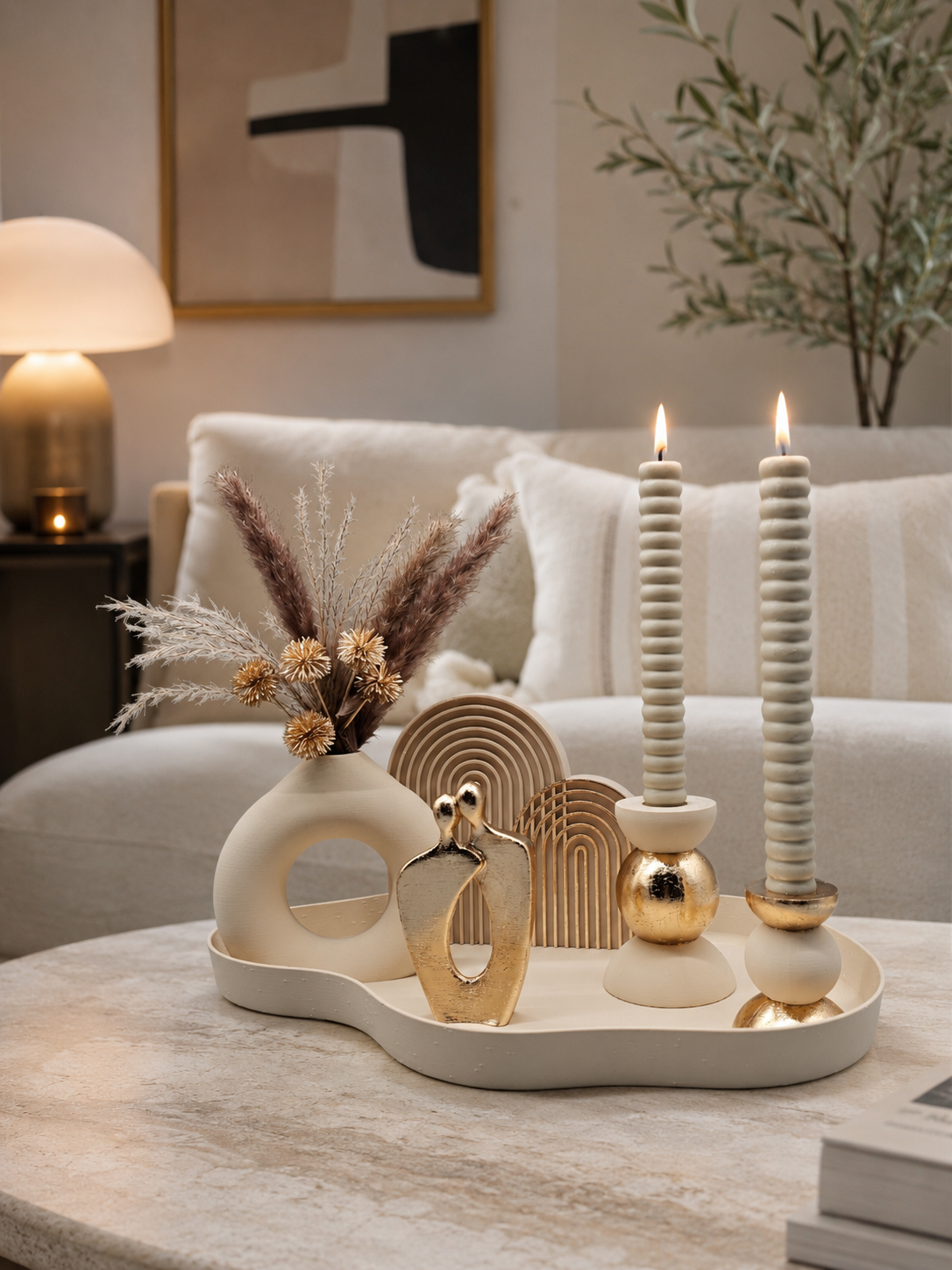 Golden Boho Harmony – Luxe Complete Woondecoratie Set