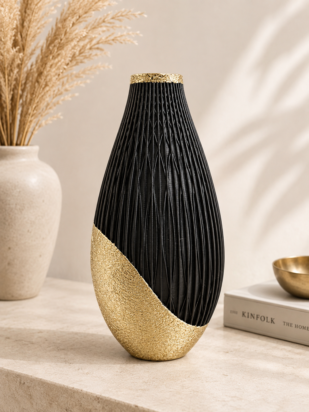 Luxury Layerzz – Elle Vase | Gold Leaf & Rose Gold - 3d geprinte vaas - duurzaam - handgemaakt