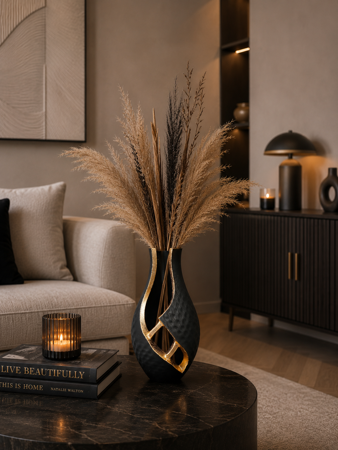 Luxury Layerzz – Golden Rift Vase -Gold & Rose Gold Accent - decoratie
