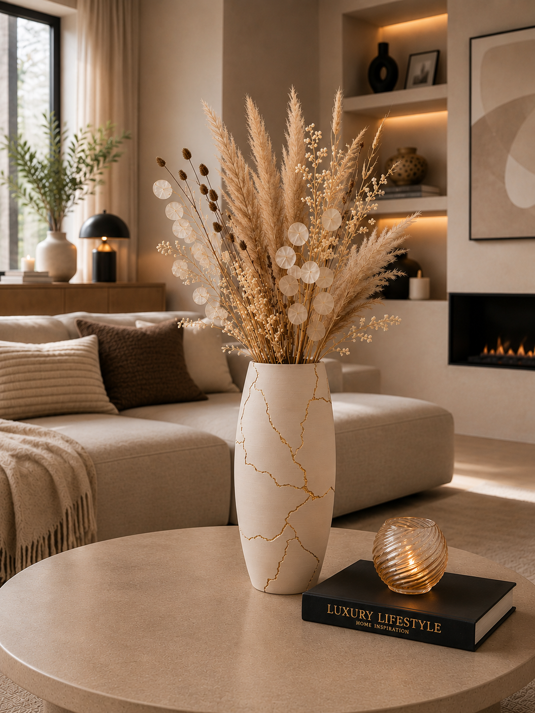 Luxury Layerzz – Golden Cracks Vase - 3D geprint - 2 maten - meerdere kleuren