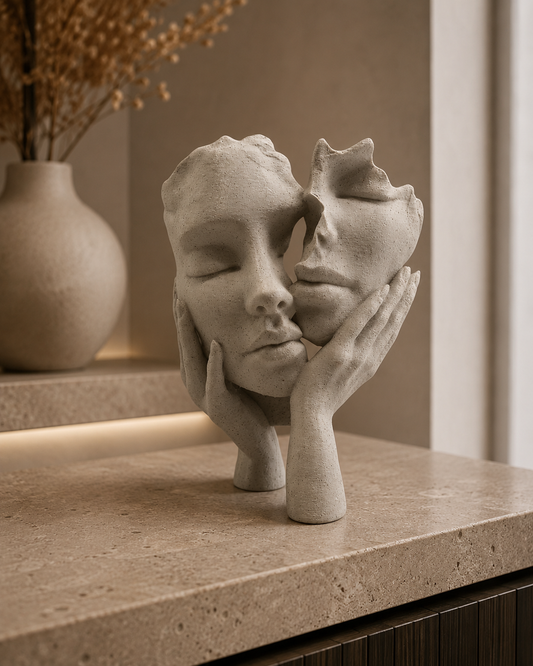 Embrace of souls- 3-D geprint beeld in stonelook 15 cm