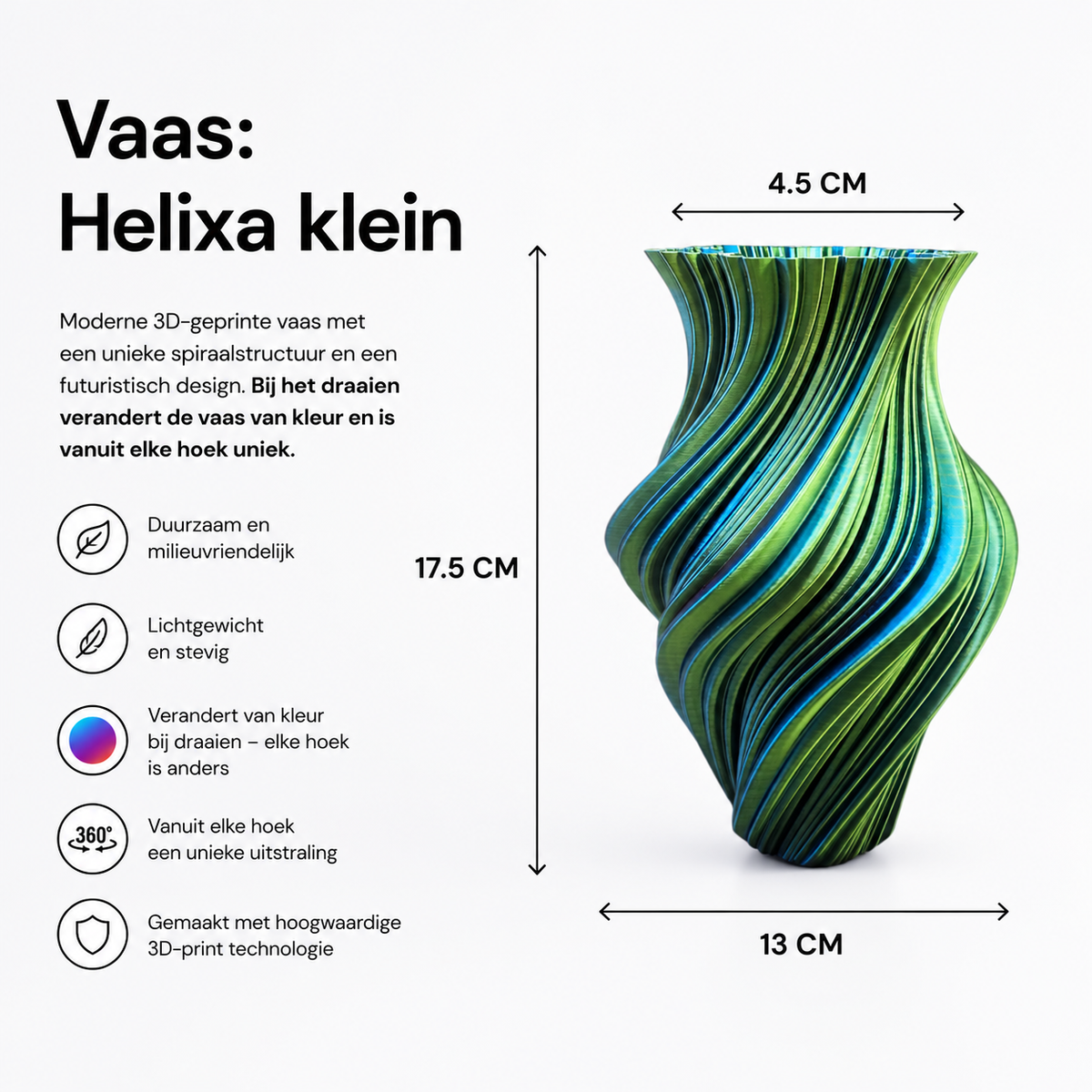 Helixa - Unieke 3D geprinte vaas - 2 maten