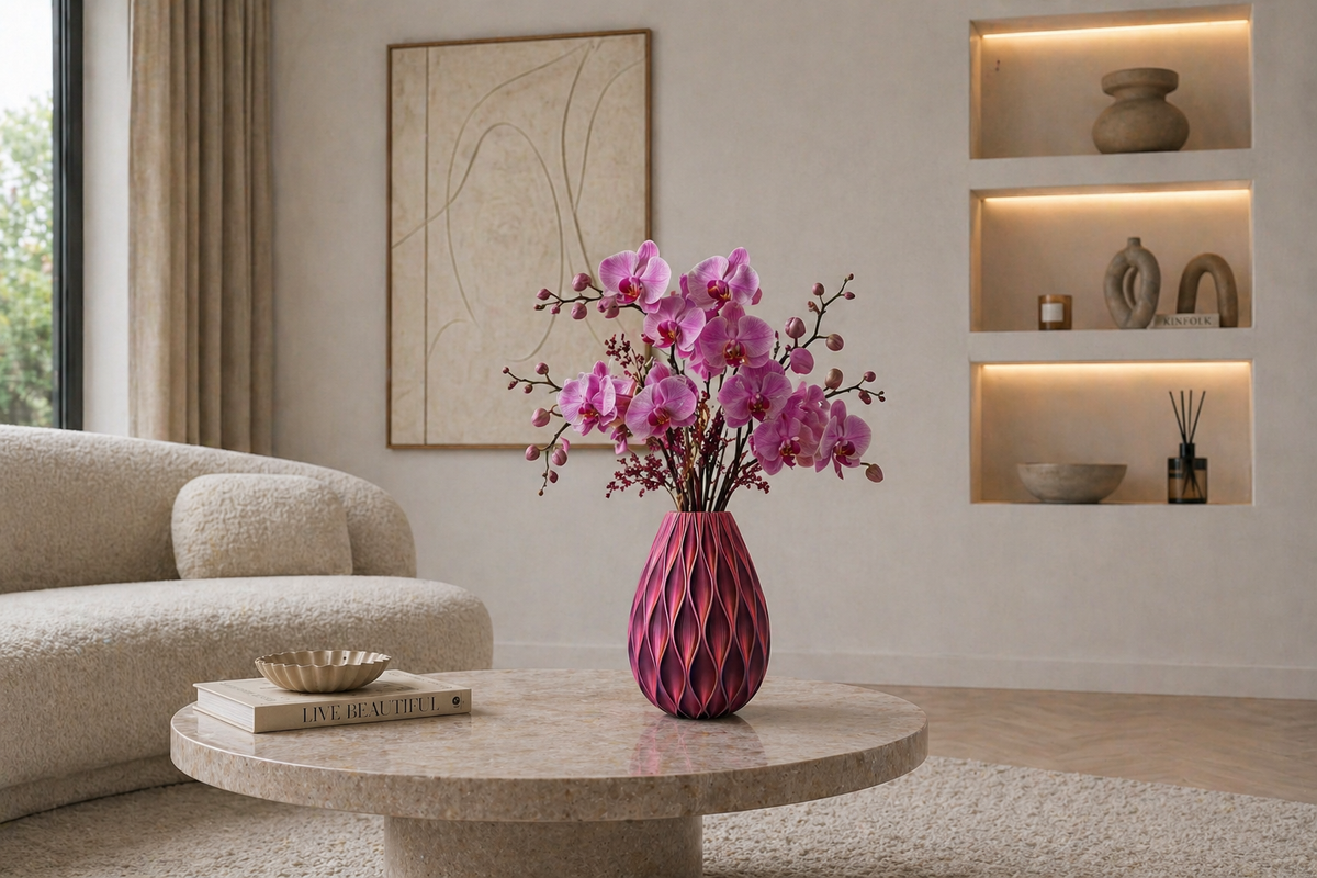 Onyxa - Duurzame 3D geprinte droogbloemen vaas
