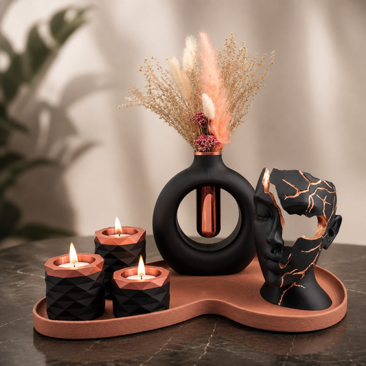Luxe Complete Woondecoratie Set — Broken Face - koper