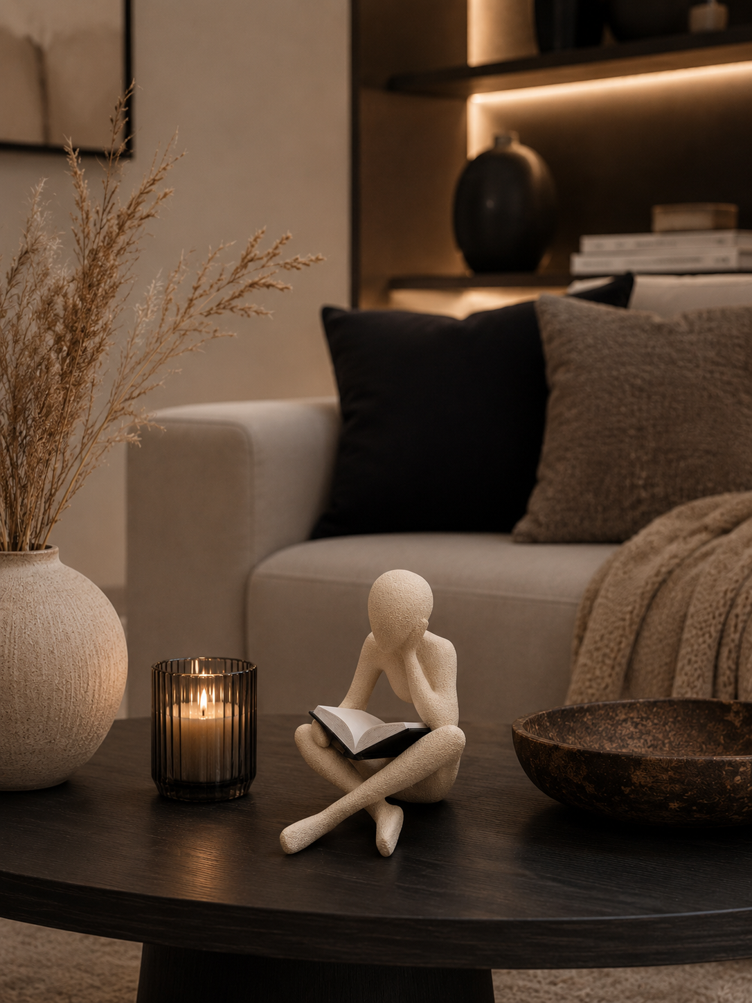 NObody Lezend Beeldje | 3D Geprint Decoratiebeeld met Fuzzy Skin - diverse kleuren