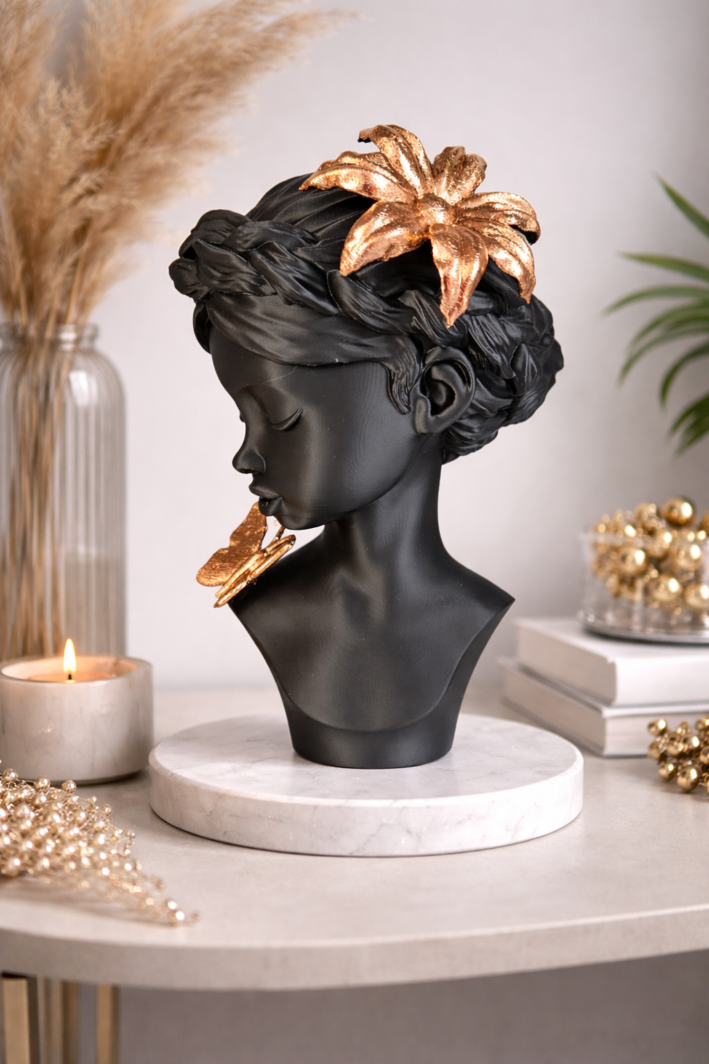 Luxury Layerzz – Midnight Bloom - Rose Gold Edition - kunstbeeld