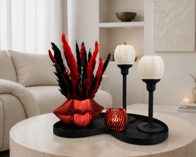 Unieke Complete Woondecoratie Set — Bold Lips Statement