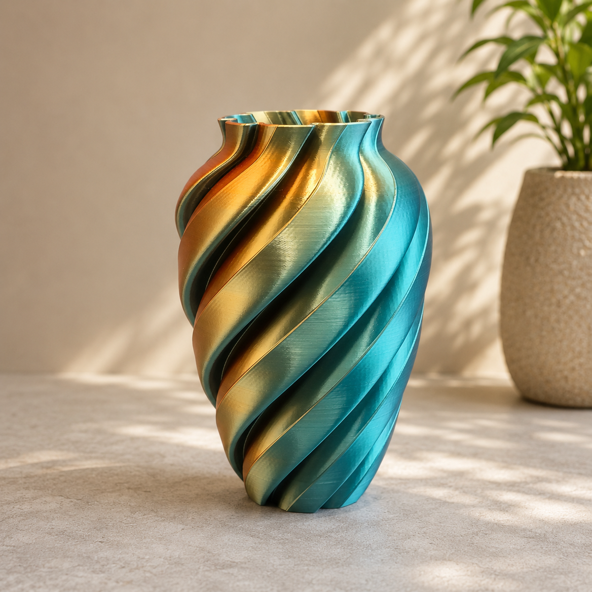 Zirkoon - 3D Geprinte Design Vaas Voor Droogbloemen