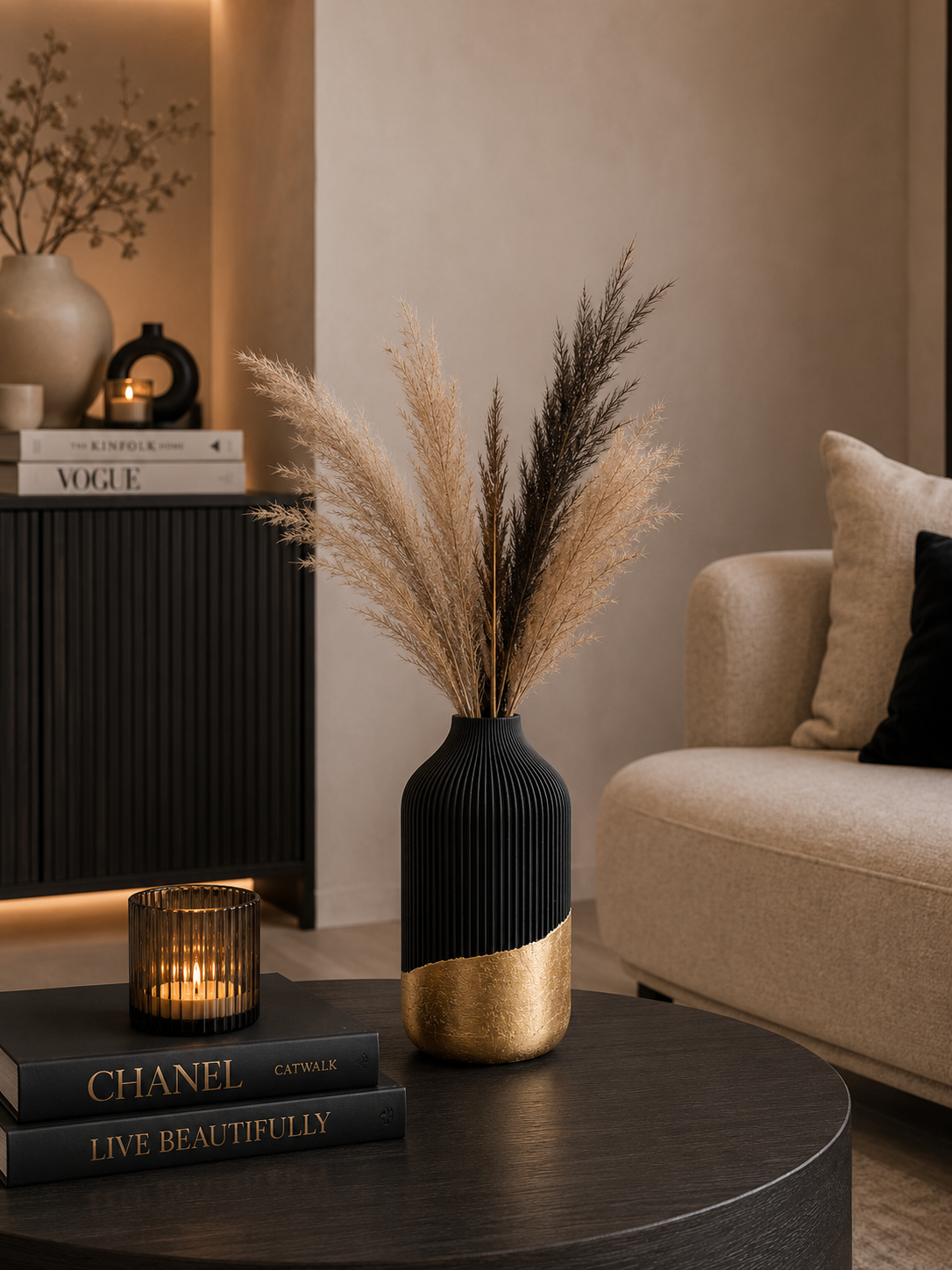 Luxury Layerzz – Golden Leaf Vase | Rose Gold & Gold - huisdecoratie