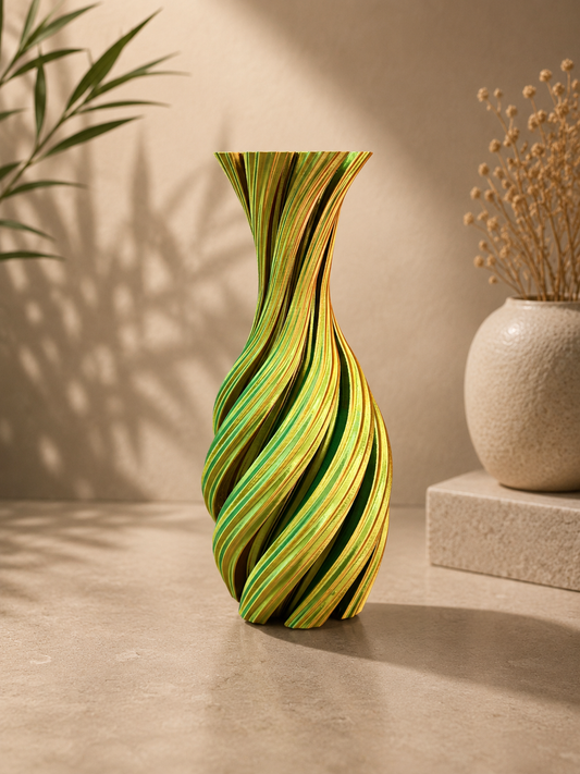 Florix Meerkleurige Gedraaide 3D geprinte vaas