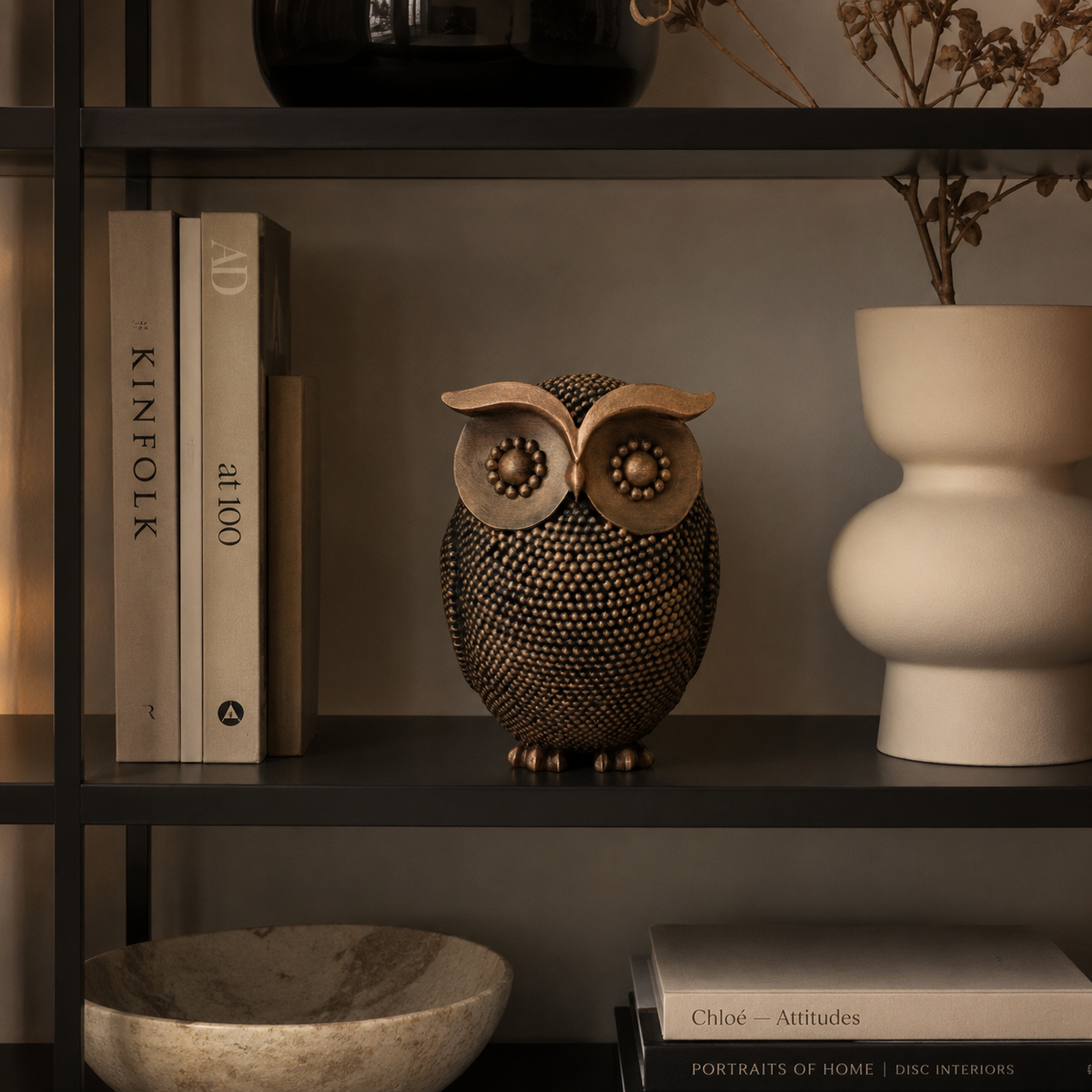 Luxury Layerzz Diamond Owl – Luxe Decoratieve Uil | 3D Geprint - goud of brons 3 maten