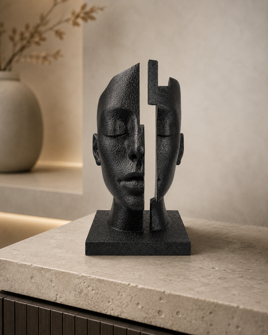 The split mind- Modern abstract beeld in diverse kleuren en 2 maten